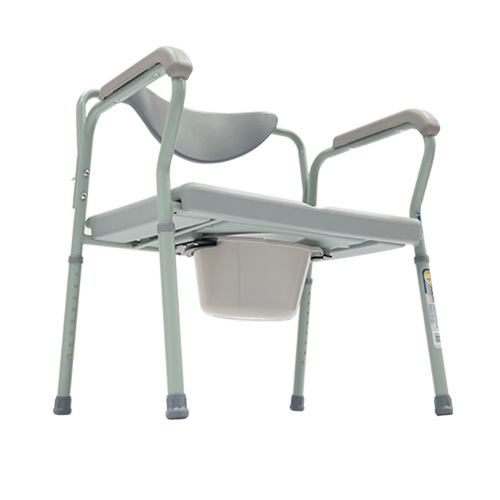 Cómodo de Acero Bariátrico Extra-Ancho con Respaldo Acojinado - Gris