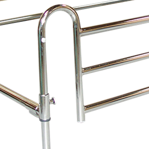 Barandal Telescópico Curvo para Cama Tipo Hospital Cromado 