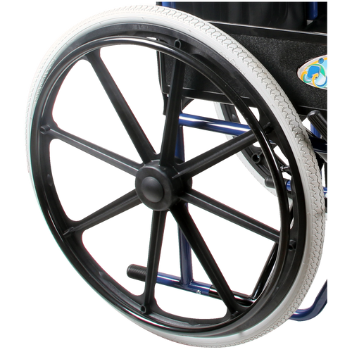 Silla de Ruedas Económica con Brazos y Descansapies Fijos - Neumática c/Rueda Mag - Azul