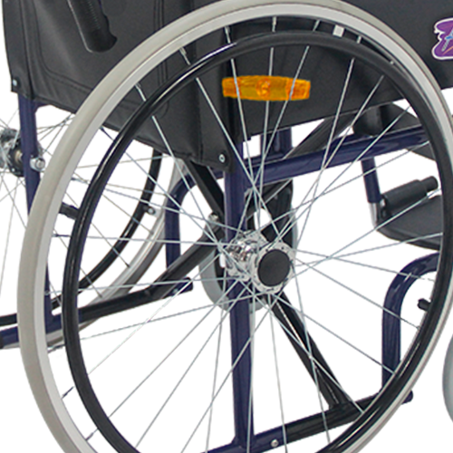 Silla de Ruedas Folding Compacta con Respaldo Plegable - Descansapies Desmontables y Brazos Fijos - Azul