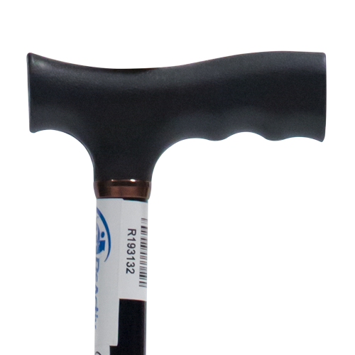 Bastón de Aluminio de 1 Apoyo Mango Alemán - Plegable - Negro