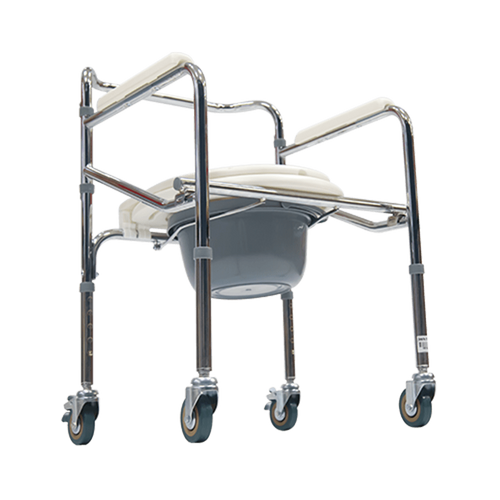 Cómodo Plegable de Acero con Ruedas - Cromado