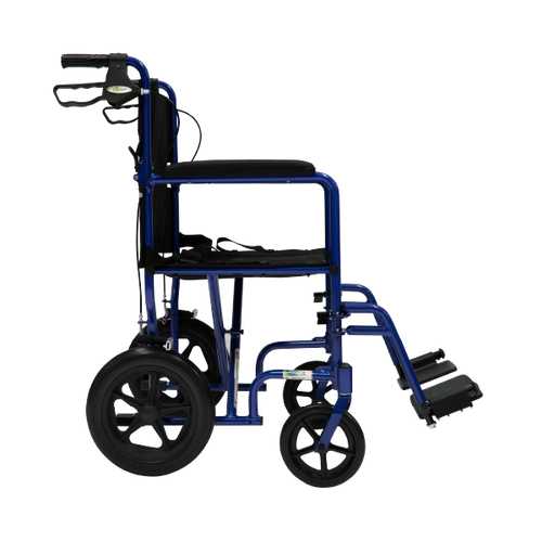 Silla de Ruedas de Aluminio Tipo Traslado de Lujo - Ruedas Traseras 12 pulgadas con freno