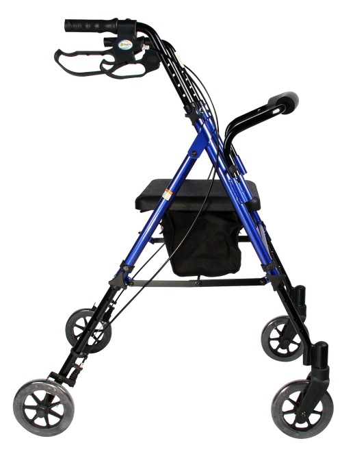 Andadera Rollator de Aluminio Ultra Compacta de Lujo - Azul