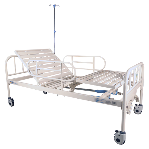 Cama Manual Económica Serie 920 de 2 Manivelas de Acero - Color Blanco