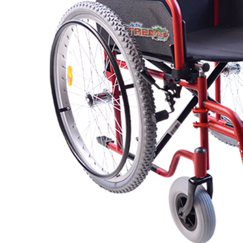 Silla de Ruedas Xtreme con Brazos FlipUp y Descansapies Abatibles y Desmontables - 18 pulgadas - Neumática - Rojo Fuego 