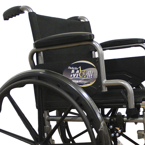 Silla de Ruedas  con Brazos FlipUp - Descansapies Abatibles y Desmontables - Platino