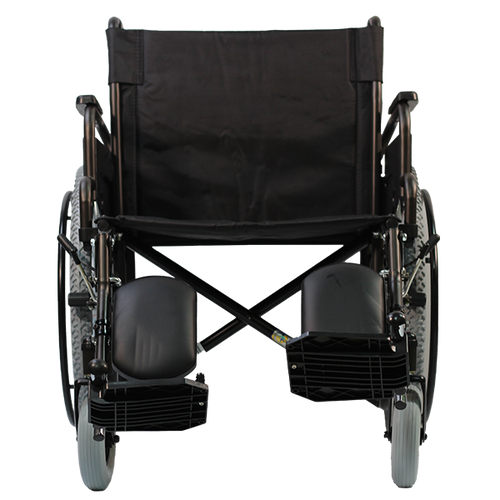 Silla de Ruedas Xtreme Bariátrica de Acero con Doble Cruceta de 22 Pulgadas, Elevapiernas Desmontables,Color Negro Lodo 