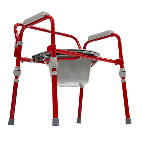 Cómodo de Acero de Lujo Plegable y Desarmable Ultra Compacto con Respaldo - Rojo