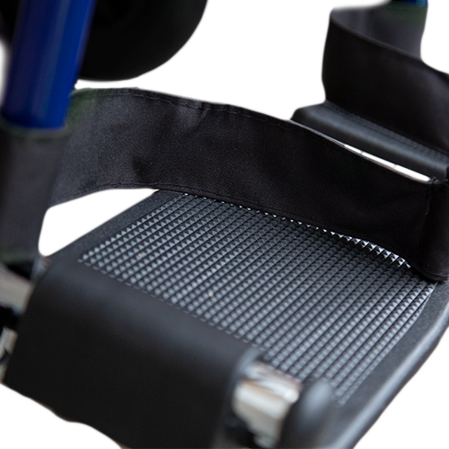 Silla de Ruedas  Forte de Traslado de Acero con Freno de Acompañante y Descansapies Desmontable - Color Azul