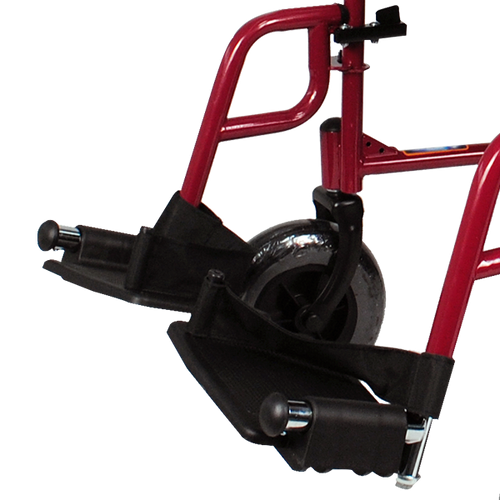 Silla de Ruedas  Forte de Traslado de Acero con Freno de Acompañante y Descansapies Desmontable - Color Rojo