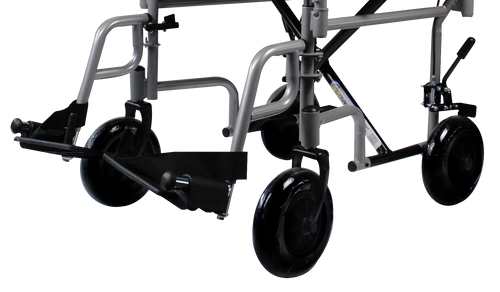 Silla de Ruedas  Forte de Traslado de Acero con Freno de Acompañante y Descansapies Desmontable - Color Plata