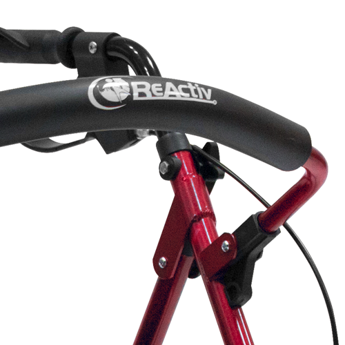 Andadera Rollator de Aluminio Ultra Compacta de Lujo con Ruedas - Rojo Brillante