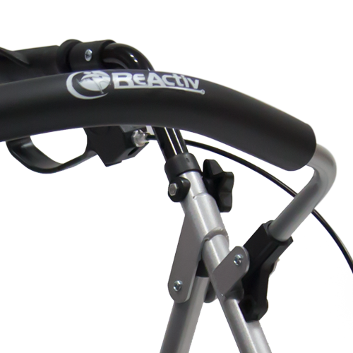 Andadera Rollator de Aluminio Ultra Compacta de Lujo con Ruedas - Gris Brillante