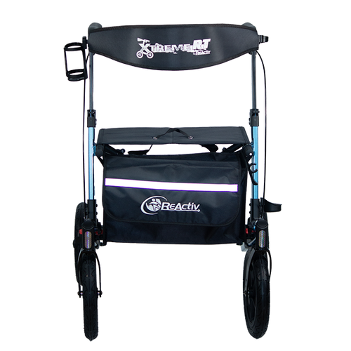  Andadera Xtreme Rollator de Aluminio,Ruedas Neumáticas de 12",Azul Metálico.