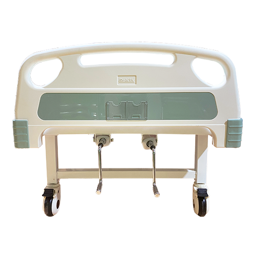 Cama Hospitalaria Manual  de 2 Funciones con Manivelas, Piecera y Cabecera de ABS Desmontables