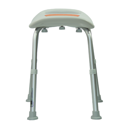  Banco Ducha de Aluminio sin Respaldo con Agarraderas Integradas, Color Gris/Naranja