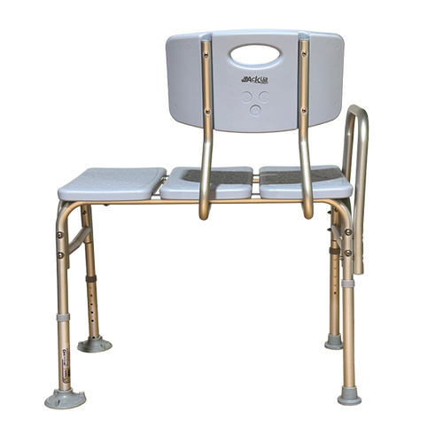  Silla de Transferencia Bariátrica  de Aluminio Reforzado con Respaldo,  Color Azul Celeste