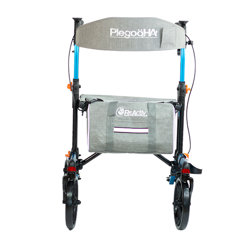  Rollator de Aluminio con Altura Ajustable, Color Azul Metálico 