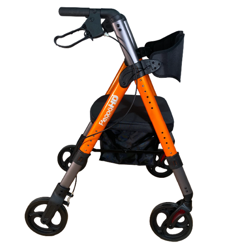  Rollator Bariátrica de Aluminio, Color Naranja Brillante