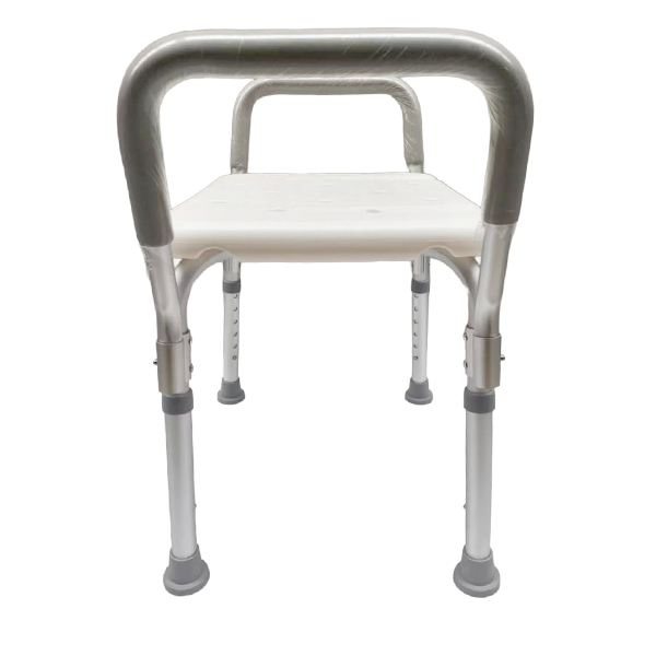  Banco para Ducha ReActiv de Aluminio sin Respaldo y con Brazos Desarmables, Blanco