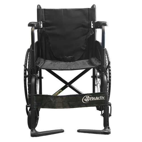 Silla Folding Sport de 19” de Acero con Asiento y Respaldo de Nylon, Ruedas Traseras Neumáticas de 24” y Delanteras de 8”, Color Negro Mate