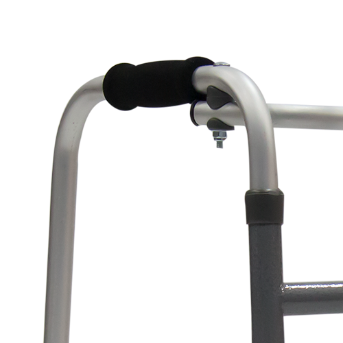 Andadera de Aluminio de Lujo Plegable con Ruedas de 3 pulgadas - Plata