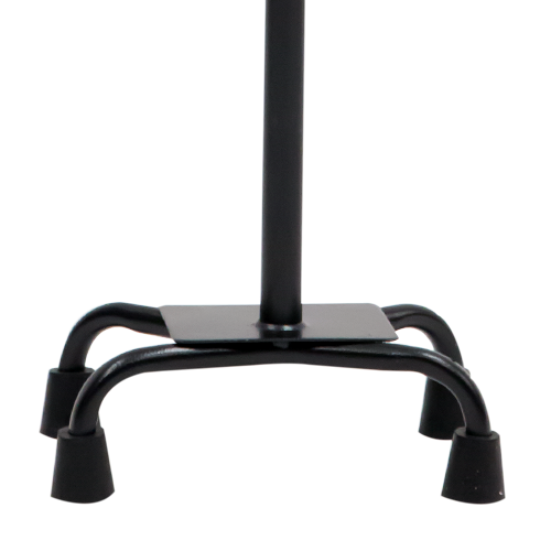 Bastón de Aluminio de 4 Apoyos - Cuello Ganso - Base Metálica Negra