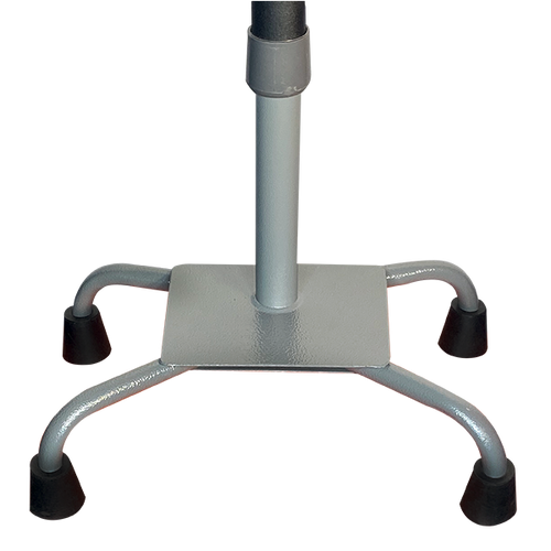 Bastón de Acero 4 Apoyos Bariátrico Base GD - Negro Texturizado