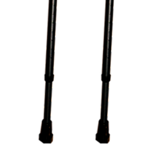 Muletas Canadienses de Aluminio - Adulto - Puño Ergonómico Ajustable - Negro 