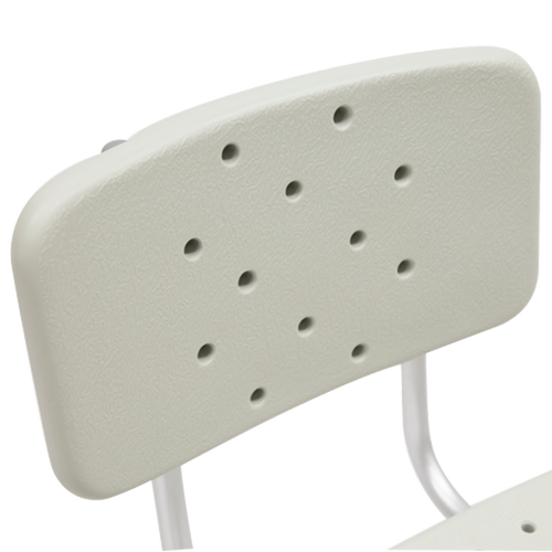 Banco Ducha Extra-Ancho de Aluminio con Respaldo y Descansabrazos Fijos - Gris