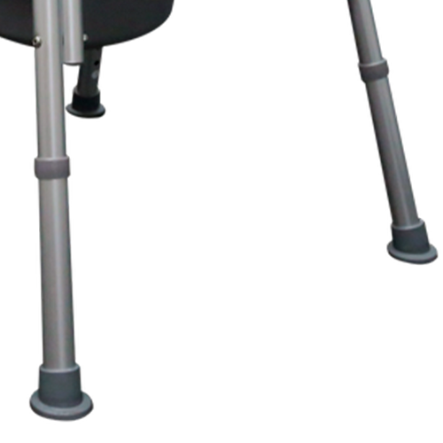 Silla Cómodo Ducha de Aluminio - Acojinado Tipo Herradura con Brazos Abatibles - Gris 