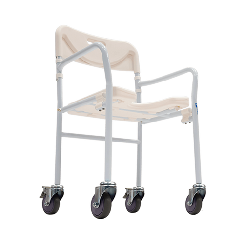Silla Ducha con Ruedas de 4 pulgadas - Plegable - Blanca
