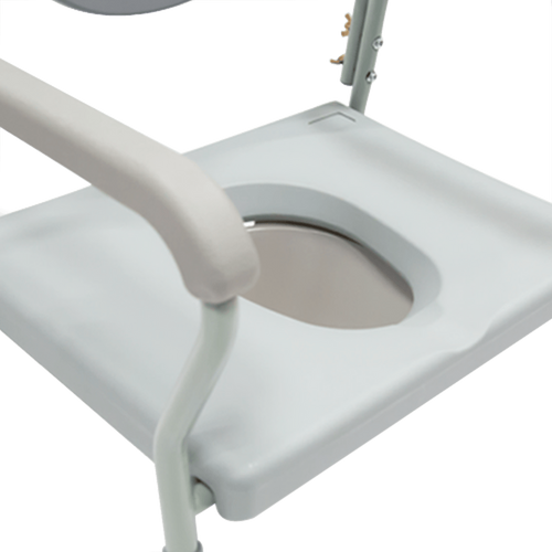 Cómodo de Acero Bariátrico Extra-Ancho con Respaldo Acojinado - Gris