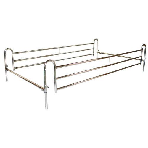 Barandal Telescópico Curvo para Cama Tipo Hospital Cromado 