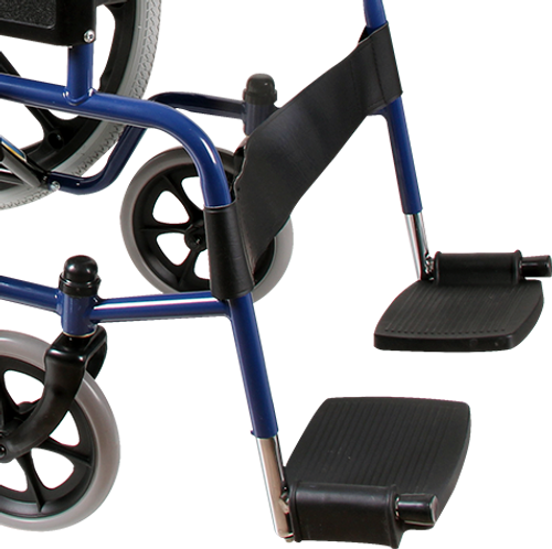 Silla de Ruedas Económica con Brazos y Descansapies Fijos - Neumática c/Rueda Mag - Azul