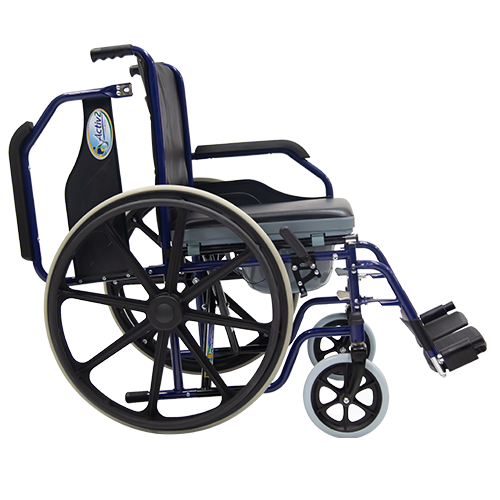 Silla de Ruedas con Cómodo Integrado - Brazos Flip-Up y Descansapies Abatibles