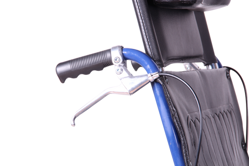 Silla de Ruedas Reclinable con Brazos y Elevapiernas Desmontables - Azul