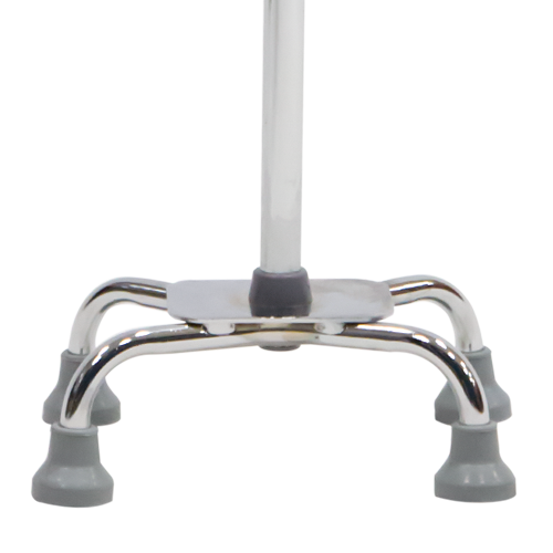 Bastón de Aluminio de 4 Apoyos Base Metálica - Acabado Brillante