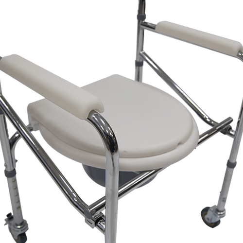 Cómodo Plegable de Acero con Ruedas - Cromado