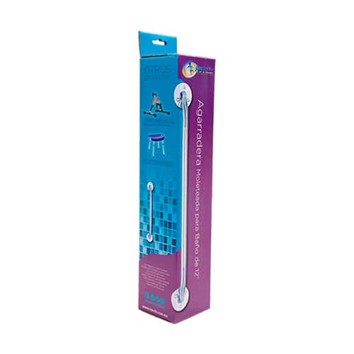 Agarradera Recta 12 pulgadas de Acero para Baño Moleteada - Cromada