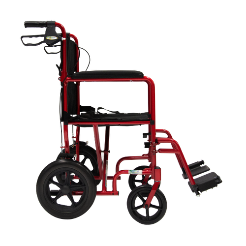 Silla de Ruedas de Aluminio Tipo Traslado de Lujo - Ruedas Traseras 12 pulgadas con freno