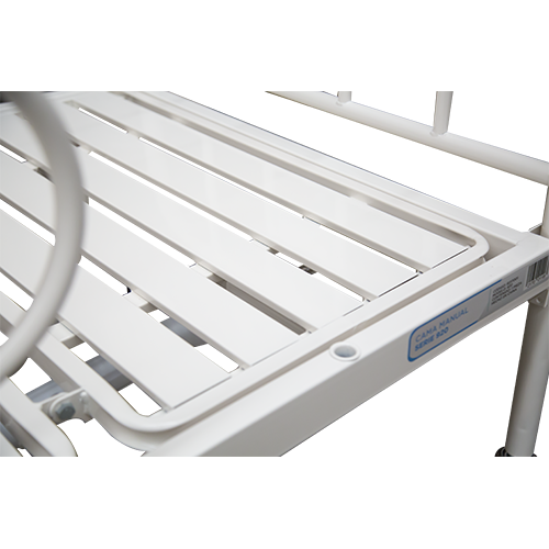 Cama Manual Económica Serie 920 de 2 Manivelas de Acero - Color Blanco