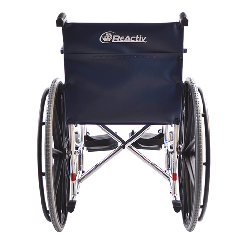 Silla de Ruedas con Brazos Fijos y Descansapies Desmontables - Cromada