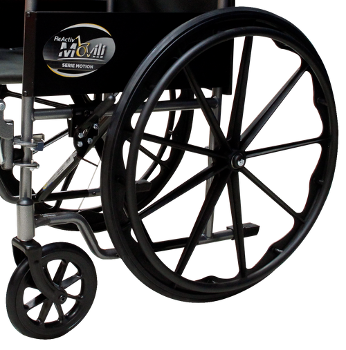 Silla de Ruedas  con Brazos Fijos y Elevapiernas Abatibles y Desmontables  - Rueda Mag - Platinum Vein