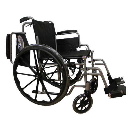 Silla de Ruedas  con Brazos FlipUp - Descansapies Abatibles y Desmontables - Platino