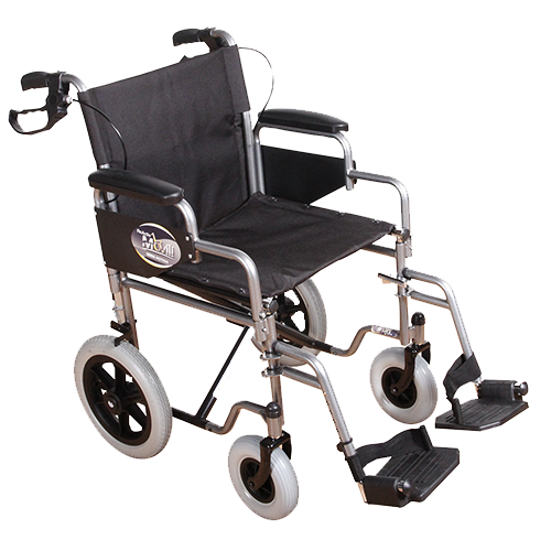 Silla de Ruedas  de Traslado con Brazos Desmontables y Freno Maneral - Platinum Vein