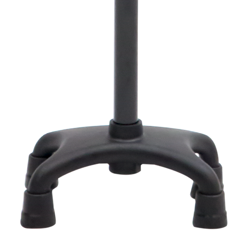 Bastón 4 Apoyos Base Plastica Negra - Aluminio - Mango Alemán - Azul