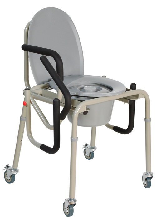 Silla Cómodo  de Acero con Ruedas Asiento - Gris