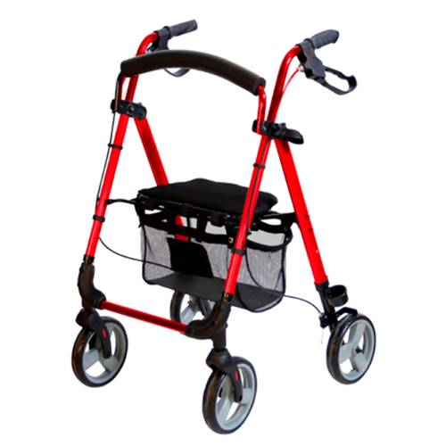 Andadera Rollator KD de Aluminio - Plegable - Roja